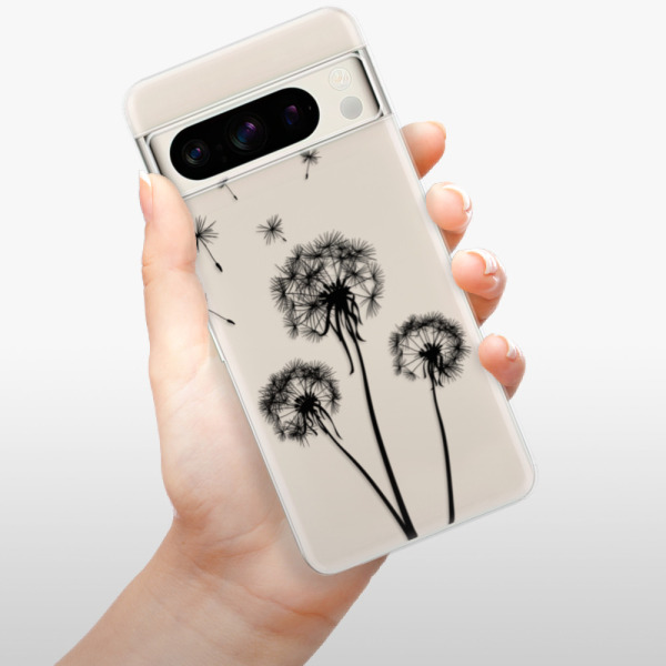 Silikonové pouzdro iSaprio - Google Pixel 8 Pro - Three Dandelions black