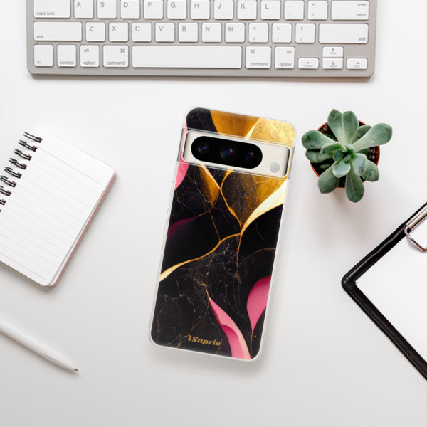 Silikonové pouzdro iSaprio - Google Pixel 8 Pro - Gold Pink Marble