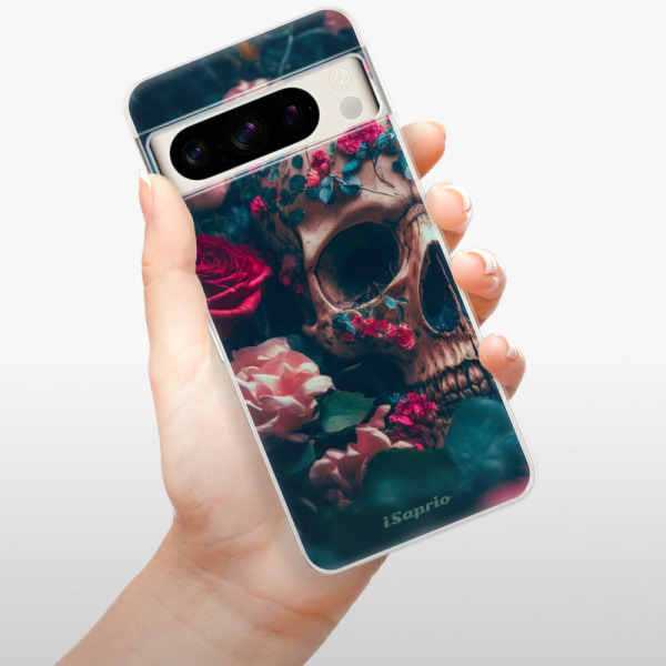 Silikonové pouzdro iSaprio - Google Pixel 8 Pro - Skull in Roses