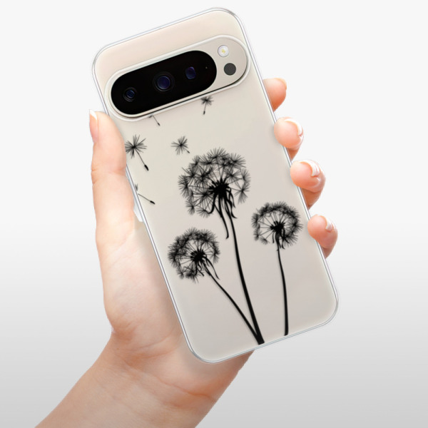 Silikonové pouzdro iSaprio - Google Pixel 9 / 9 Pro - Three Dandelions black