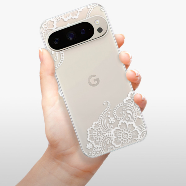 Silikonové pouzdro iSaprio - Google Pixel 9 / 9 Pro - White Lace 02