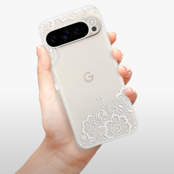 Silikonové pouzdro iSaprio - Google Pixel 9 Pro XL - White Lace 02