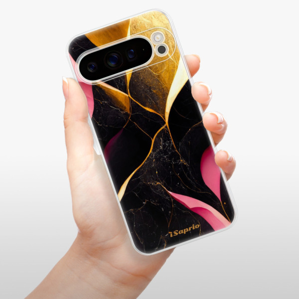Silikonové pouzdro iSaprio - Google Pixel 9 Pro XL - Gold Pink Marble