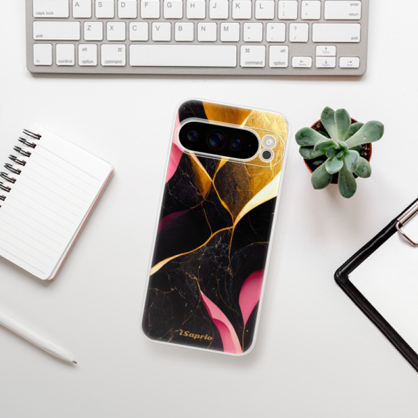 Silikonové pouzdro iSaprio - Google Pixel 9 Pro XL - Gold Pink Marble