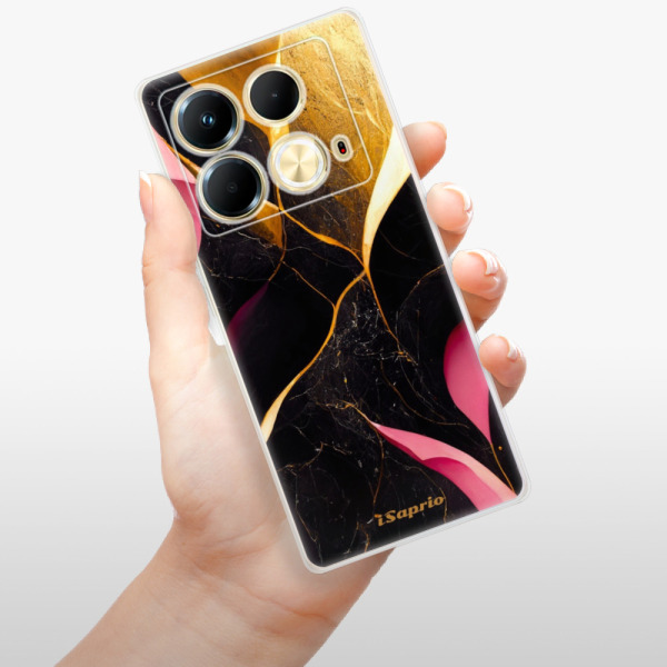 Silikonové pouzdro iSaprio - Infinix Note 40 - Gold Pink Marble