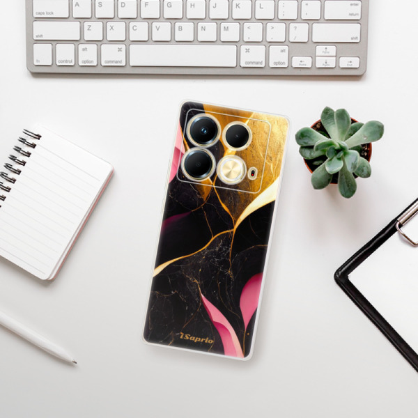 Silikonové pouzdro iSaprio - Infinix Note 40 - Gold Pink Marble