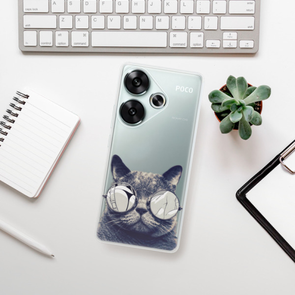 Silikonové pouzdro iSaprio - Xiaomi Poco F6 - Crazy Cat 01