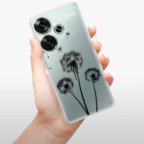 Silikonové pouzdro iSaprio - Xiaomi Poco F6 - Three Dandelions black