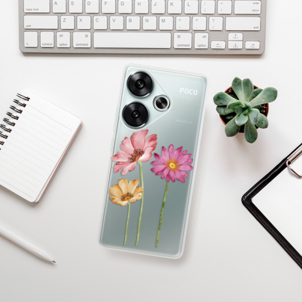 Silikonové pouzdro iSaprio - Xiaomi Poco F6 - Three Flowers
