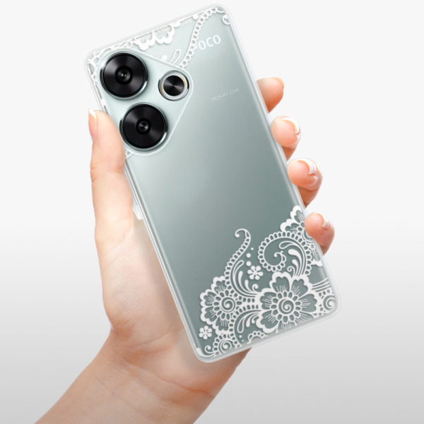 Silikonové pouzdro iSaprio - Xiaomi Poco F6 - White Lace 02