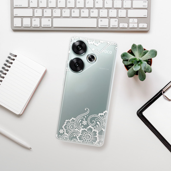 Silikonové pouzdro iSaprio - Xiaomi Poco F6 - White Lace 02