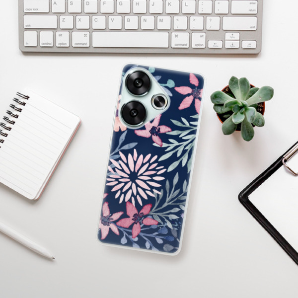 Silikonové pouzdro iSaprio - Xiaomi Poco F6 - Leaves on Blue
