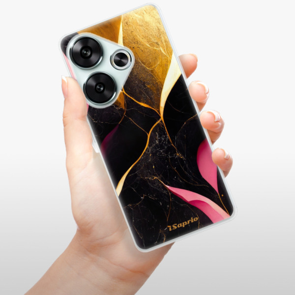 Silikonové pouzdro iSaprio - Xiaomi Poco F6 - Gold Pink Marble
