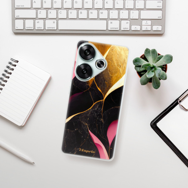 Silikonové pouzdro iSaprio - Xiaomi Poco F6 - Gold Pink Marble
