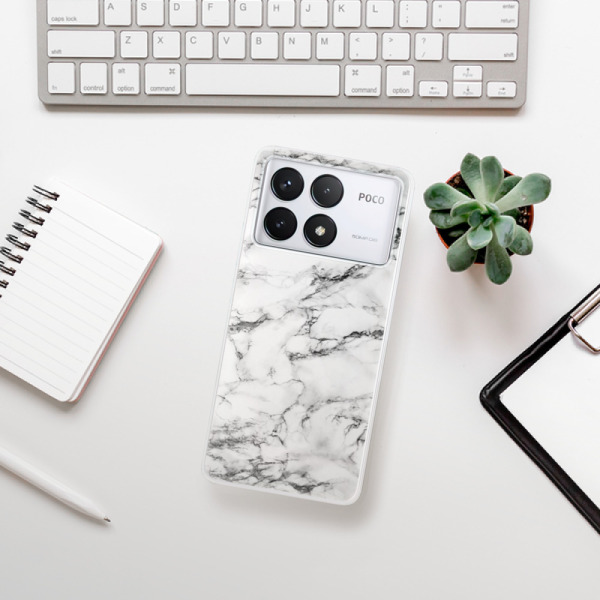 Silikonové pouzdro iSaprio - Xiaomi Poco F6 Pro - White Marble 01