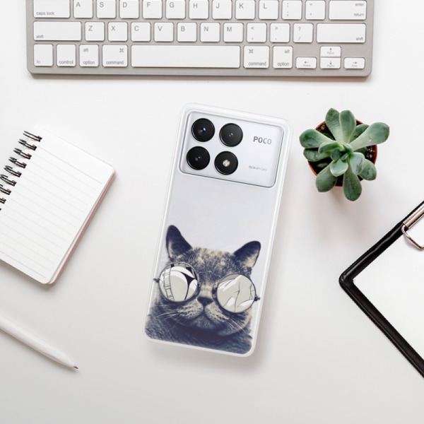 Silikonové pouzdro iSaprio - Xiaomi Poco F6 Pro - Crazy Cat 01