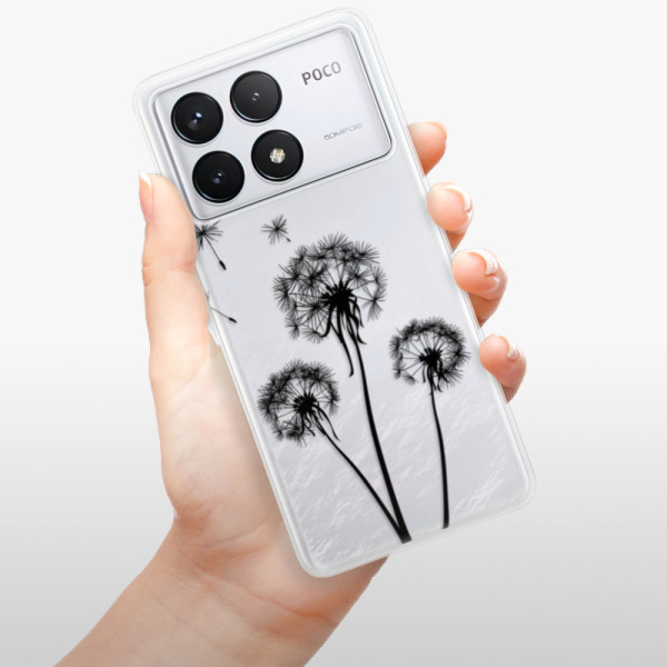 Silikonové pouzdro iSaprio - Xiaomi Poco F6 Pro - Three Dandelions black