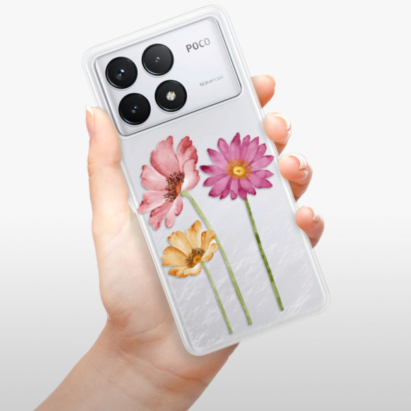 Silikonové pouzdro iSaprio - Xiaomi Poco F6 Pro - Three Flowers