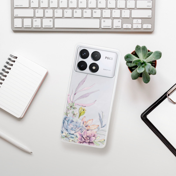 Silikonové pouzdro iSaprio - Xiaomi Poco F6 Pro - Succulent 01