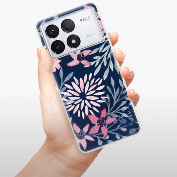 Silikonové pouzdro iSaprio - Xiaomi Poco F6 Pro - Leaves on Blue
