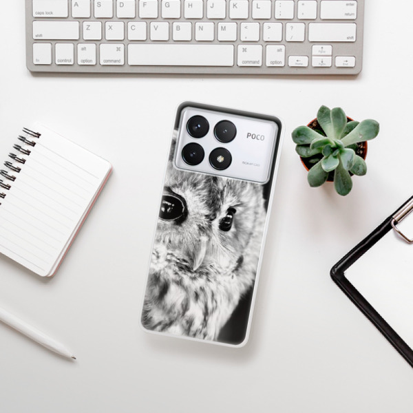 Silikonové pouzdro iSaprio - Xiaomi Poco F6 Pro - BW Owl