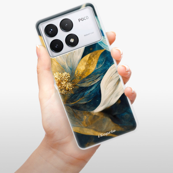 Silikonové pouzdro iSaprio - Xiaomi Poco F6 Pro - Gold Petals