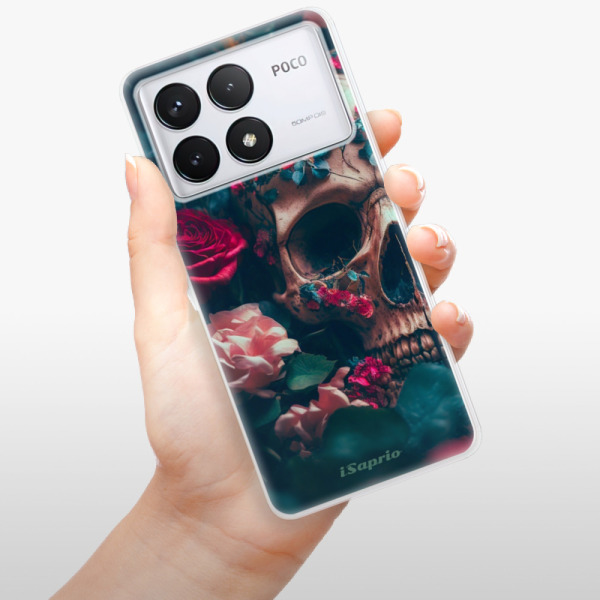 Silikonové pouzdro iSaprio - Xiaomi Poco F6 Pro - Skull in Roses