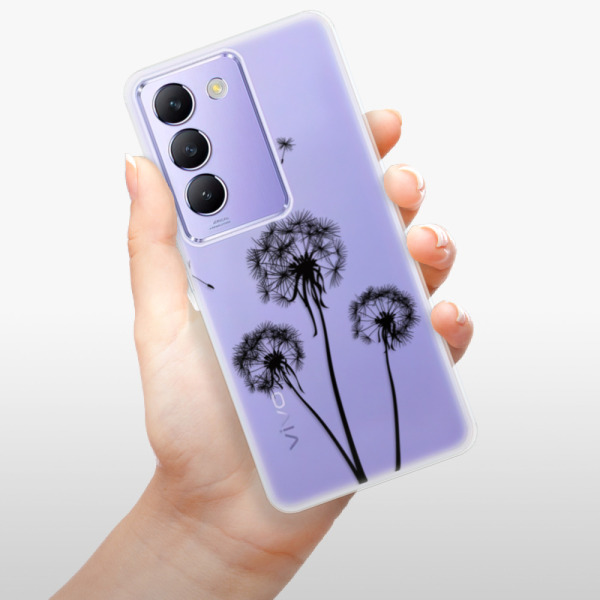 Silikonové pouzdro iSaprio - Vivo V40 SE 4G / 5G - Three Dandelions black