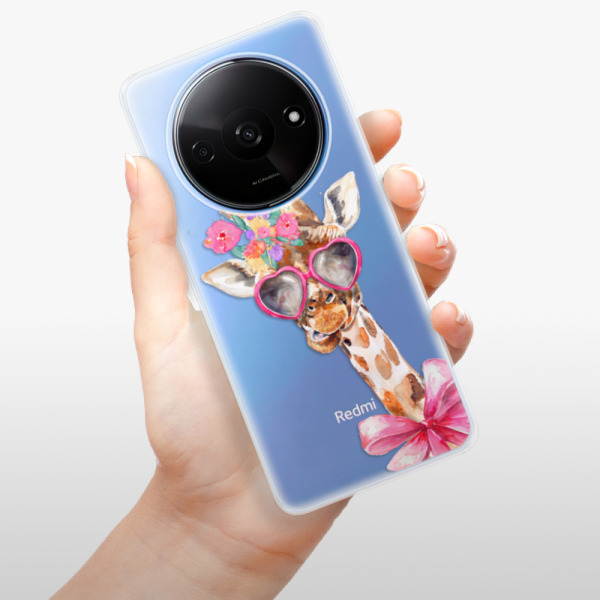 Silikonové pouzdro iSaprio - Xiaomi Redmi A3 - Lady Giraffe