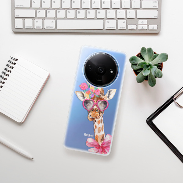 Silikonové pouzdro iSaprio - Xiaomi Redmi A3 - Lady Giraffe