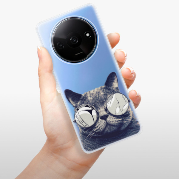 Silikonové pouzdro iSaprio - Xiaomi Redmi A3 - Crazy Cat 01