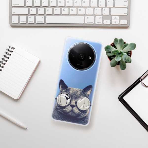 Silikonové pouzdro iSaprio - Xiaomi Redmi A3 - Crazy Cat 01