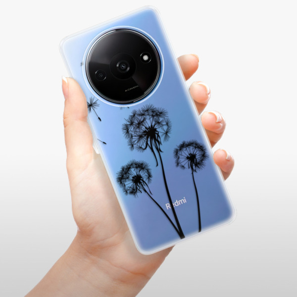 Silikonové pouzdro iSaprio - Xiaomi Redmi A3 - Three Dandelions black