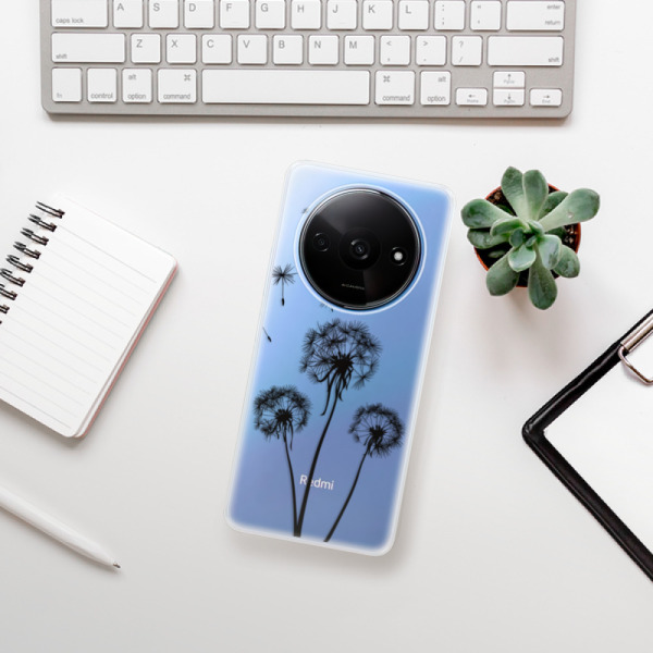 Silikonové pouzdro iSaprio - Xiaomi Redmi A3 - Three Dandelions black