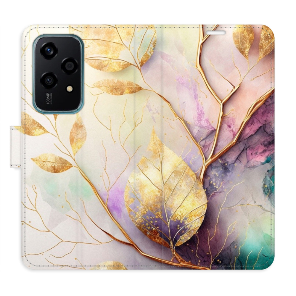 Flip pouzdro iSaprio - Honor 200 Lite - Gold Leaves 02 - kapsičky na karty