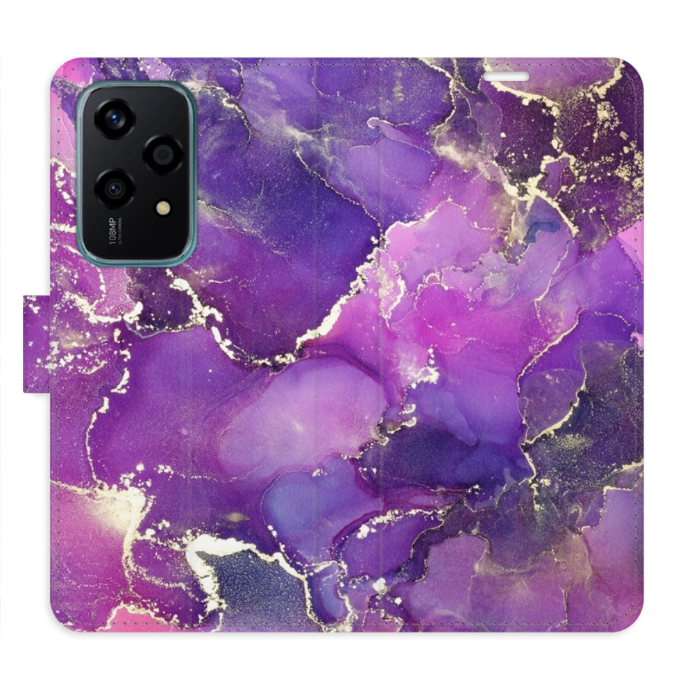 Flip pouzdro iSaprio - Honor 200 Lite - Purple Marble - kapsičky na karty