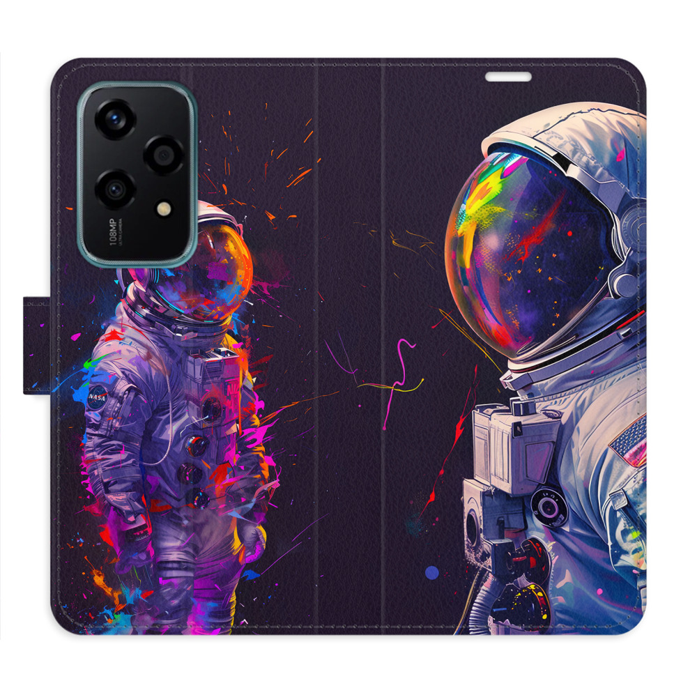 Flip pouzdro iSaprio - Honor 200 Lite - Neon Astronaut 02 - kapsičky na karty