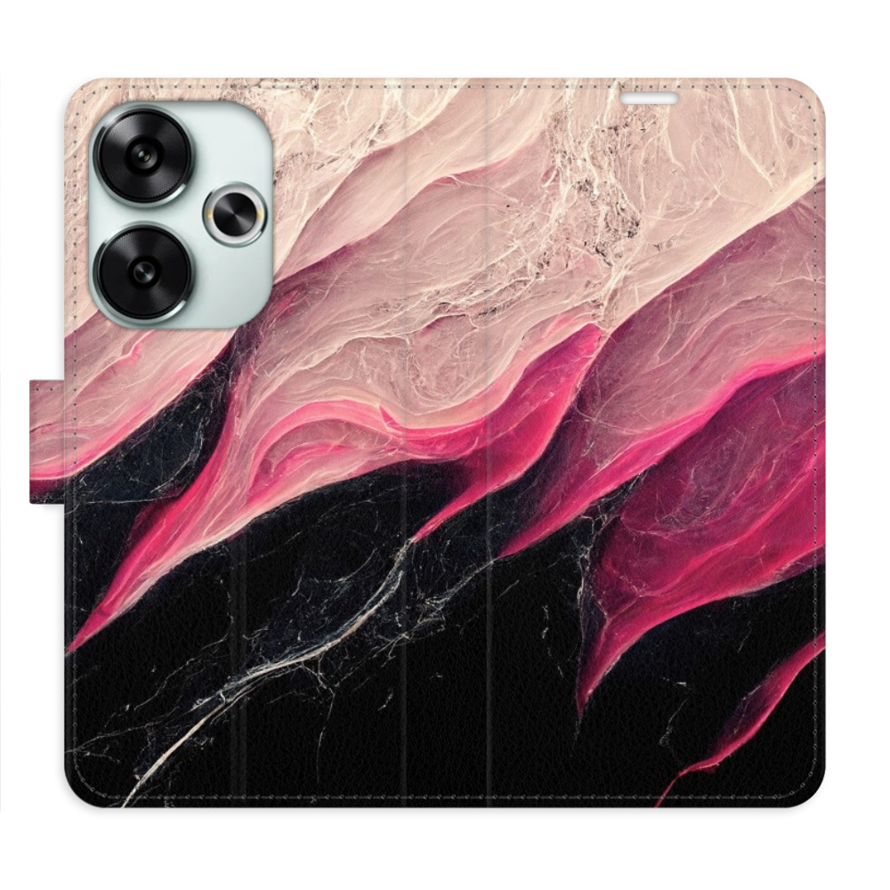 Flip pouzdro iSaprio - Xiaomi Poco F6 - BlackPink Marble - kapsičky na karty