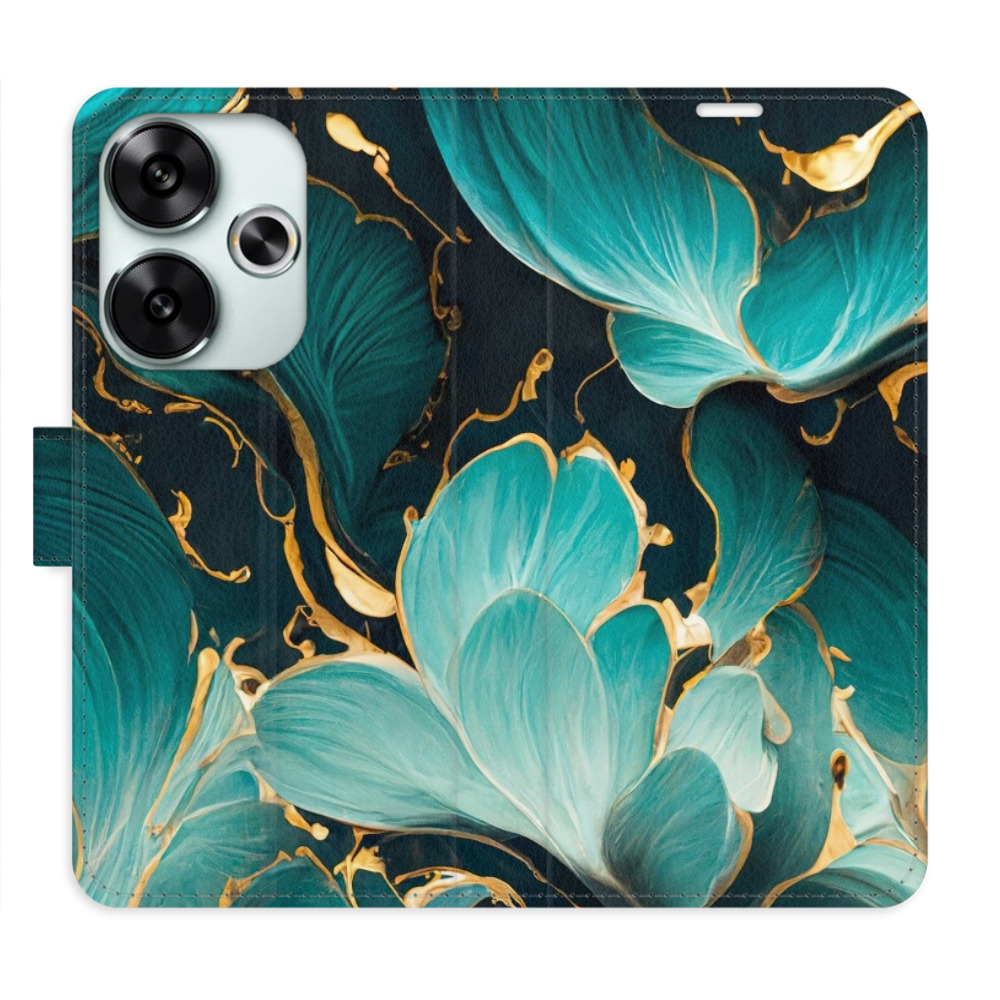 Flip pouzdro iSaprio - Xiaomi Poco F6 - Blue Flowers 02 - kapsičky na karty