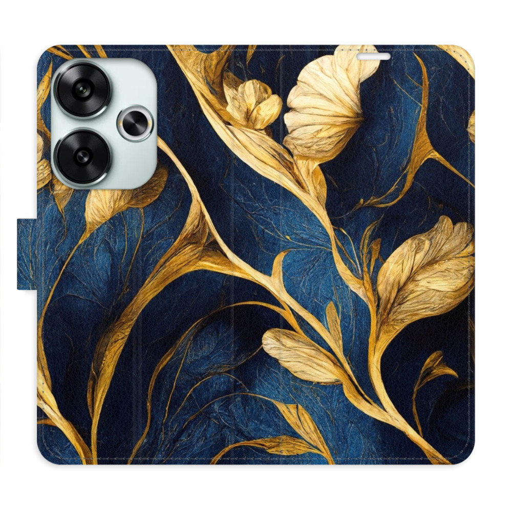 Flip pouzdro iSaprio - Xiaomi Poco F6 - GoldBlue - kapsičky na karty