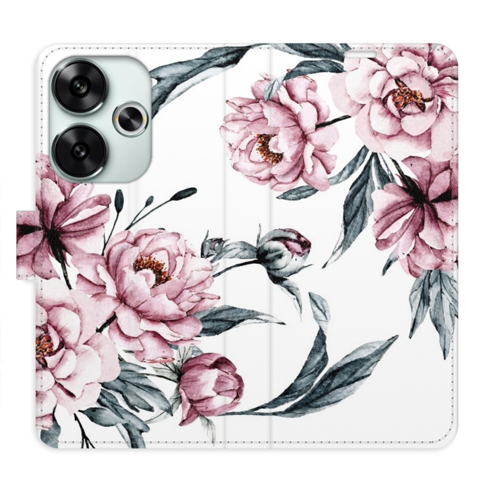Flip pouzdro iSaprio - Xiaomi Poco F6 - Pink Flowers - kapsičky na karty
