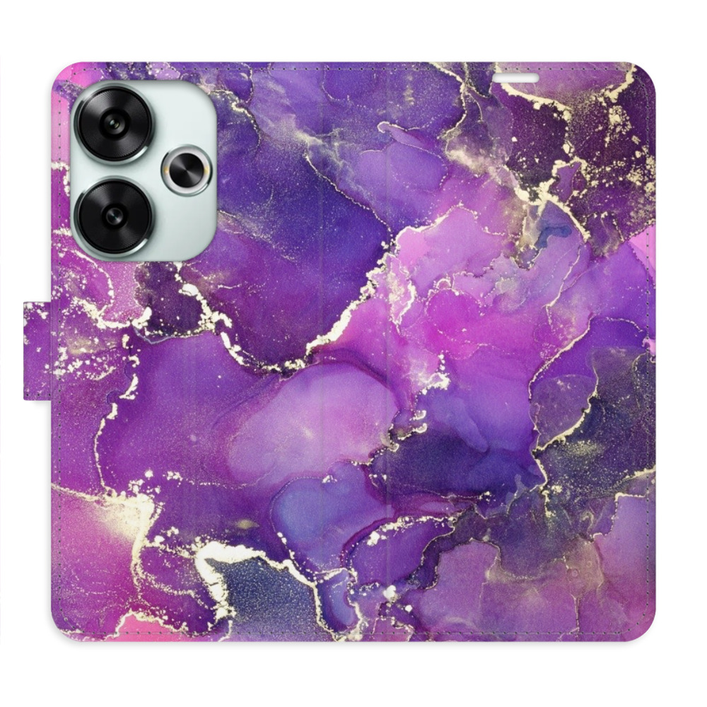 Flip pouzdro iSaprio - Xiaomi Poco F6 - Purple Marble - kapsičky na karty