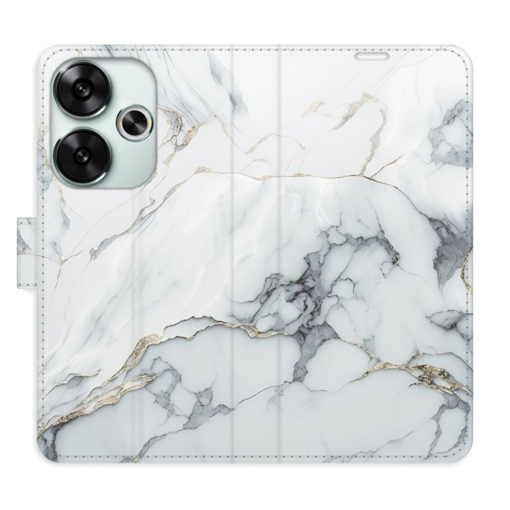 Flip pouzdro iSaprio - Xiaomi Poco F6 - SilverMarble 15 - kapsičky na karty
