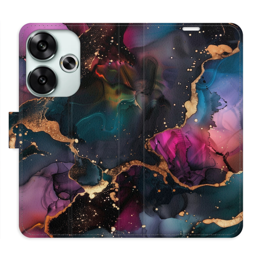Flip pouzdro iSaprio - Xiaomi Poco F6 - Dark Marble - kapsičky na karty