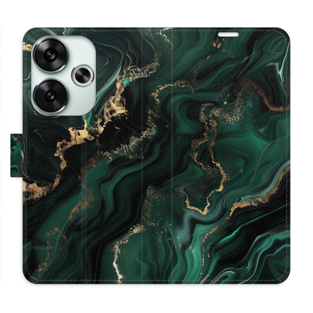Flip pouzdro iSaprio - Xiaomi Poco F6 - Emerald 02 - kapsičky na karty