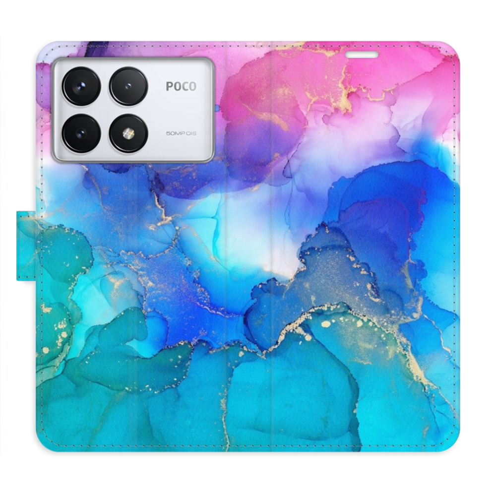 Flip pouzdro iSaprio - Xiaomi Poco F6 Pro - BluePink Paint - kapsičky na karty