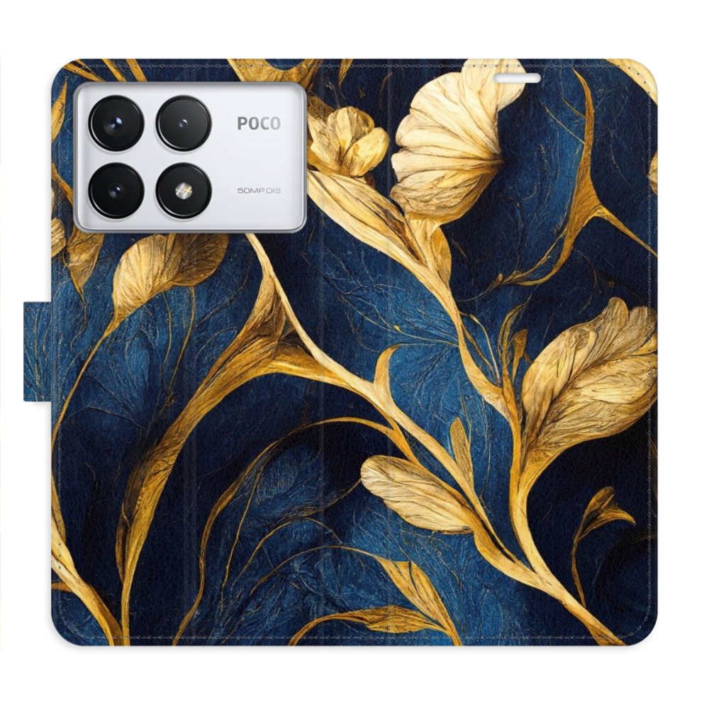 Flip pouzdro iSaprio - Xiaomi Poco F6 Pro - GoldBlue - kapsičky na karty