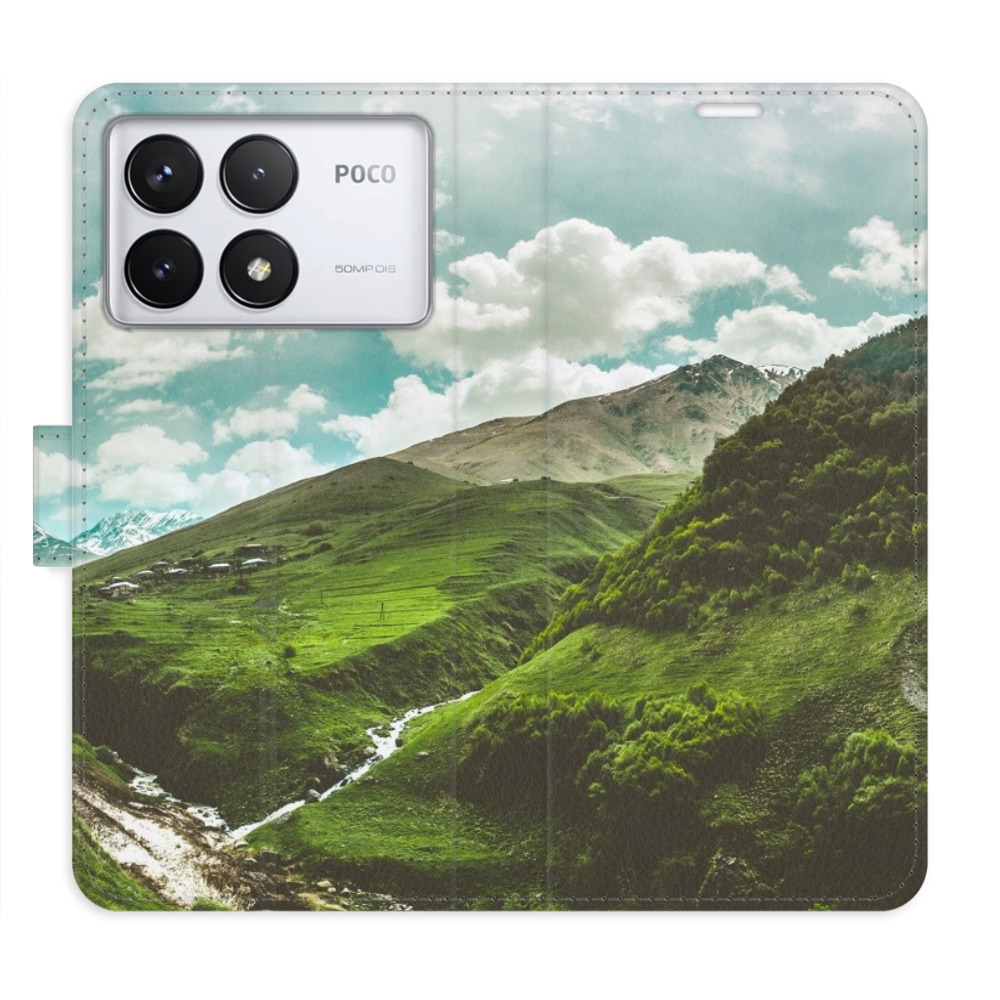 Flip pouzdro iSaprio - Xiaomi Poco F6 Pro - Mountain Valley - kapsičky na karty
