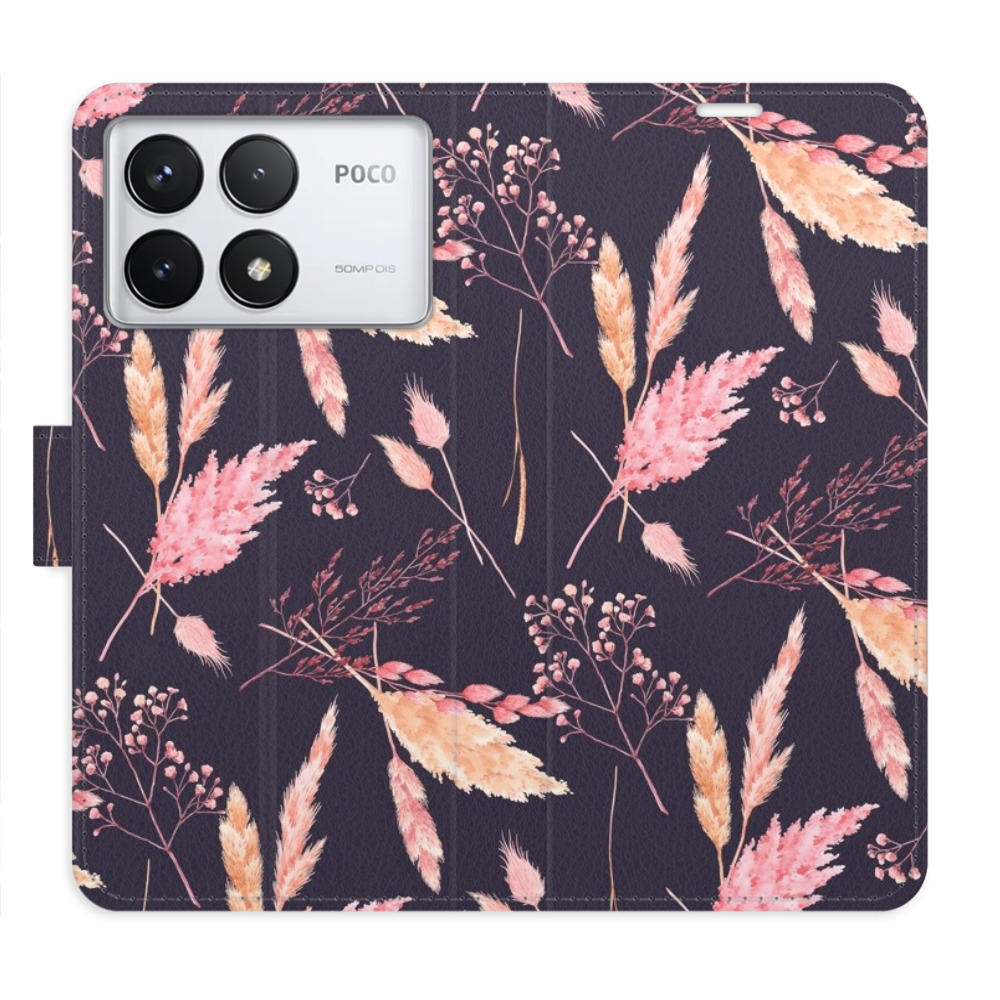 Flip pouzdro iSaprio - Xiaomi Poco F6 Pro - Ornamental Flowers 02 - kapsičky na karty