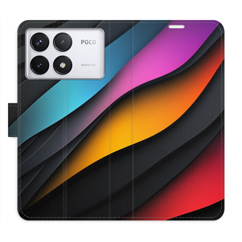 Flip pouzdro iSaprio - Xiaomi Poco F6 Pro - Color Waves - kapsičky na karty